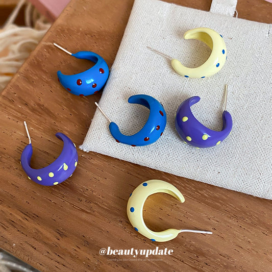 Needle Polka Dot Drop Oil Half High-grade Stud Earrings