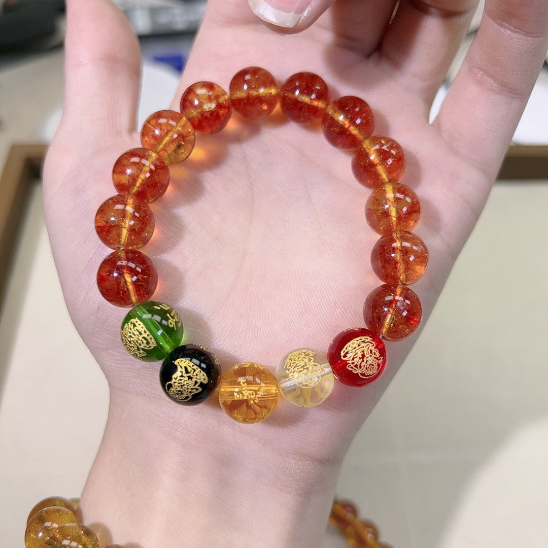 Money Drawing Luck Changing Imitation Citrine Yellow Tower Bracelets