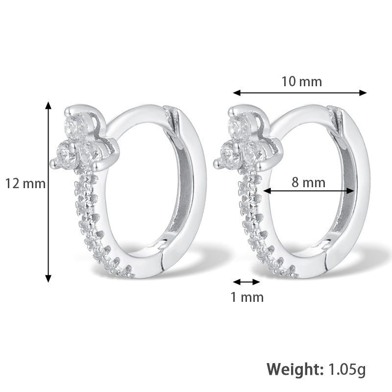 Zircon Light Luxury Advanced Design Sense Ear Clip Earrings