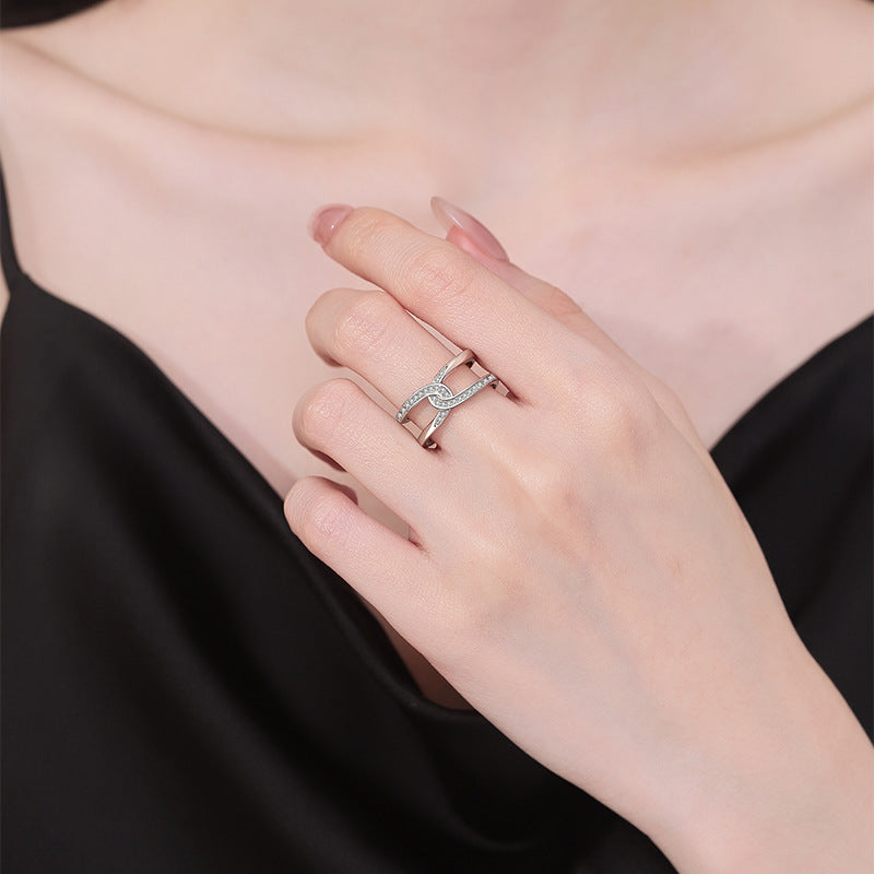 Women's Birthstone Fashion Commuter Trendy Unique Couples Openings Index Ring
