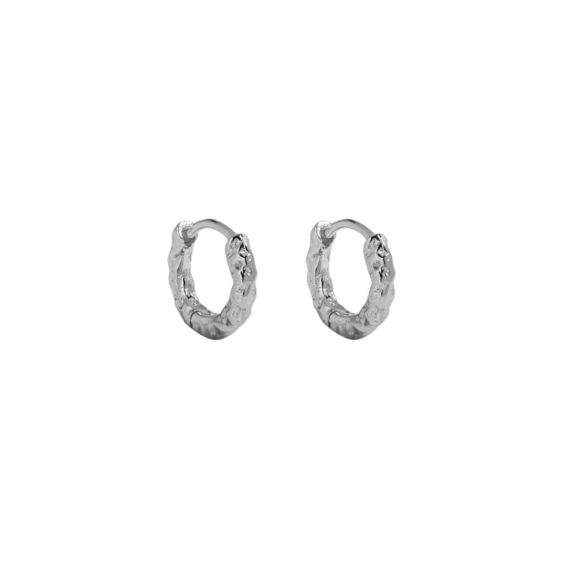 Women's Korean Niche Design Minimalist Geometric Round Textured Earrings