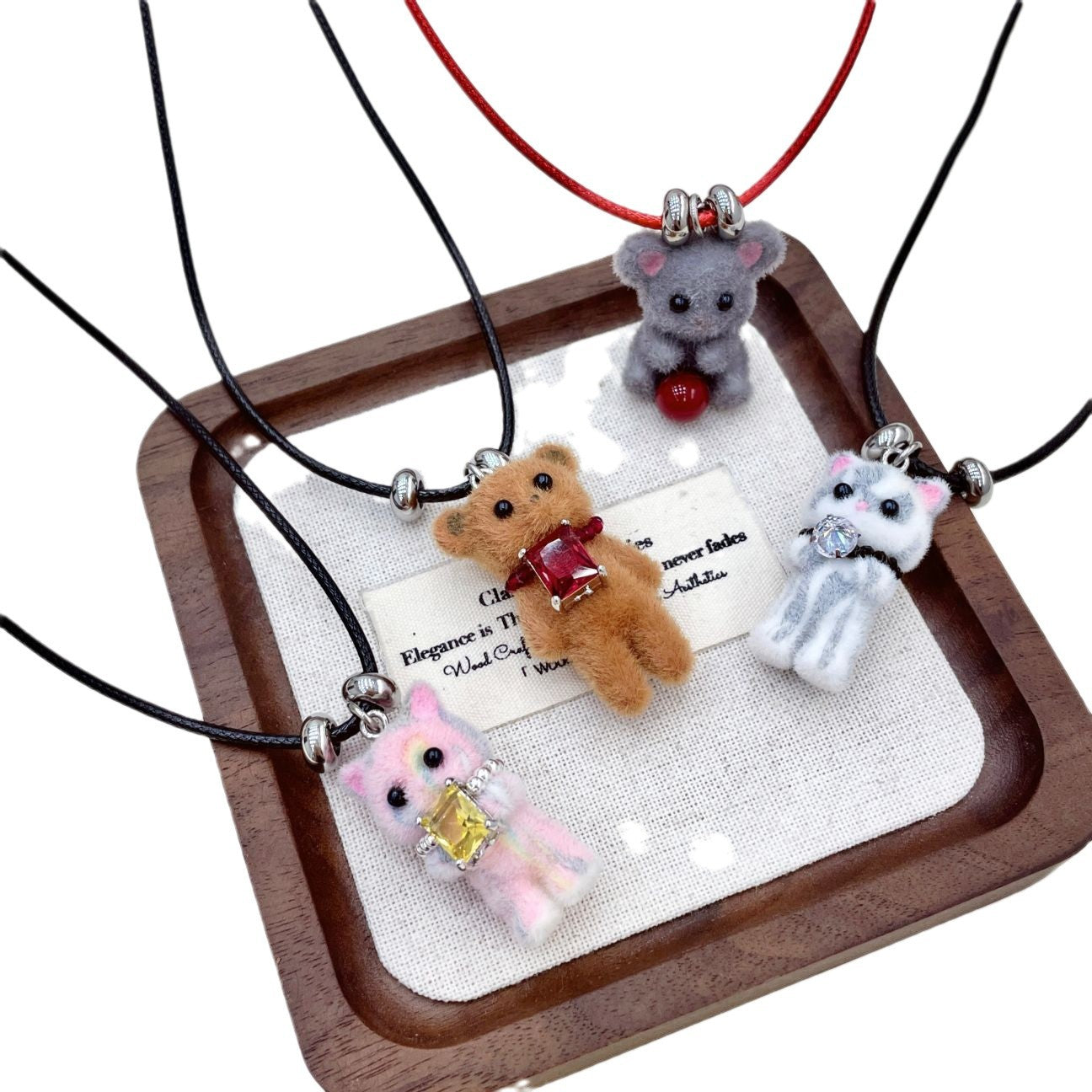 Cute Flocking Bear Sweater Chain Niche Design Necklaces