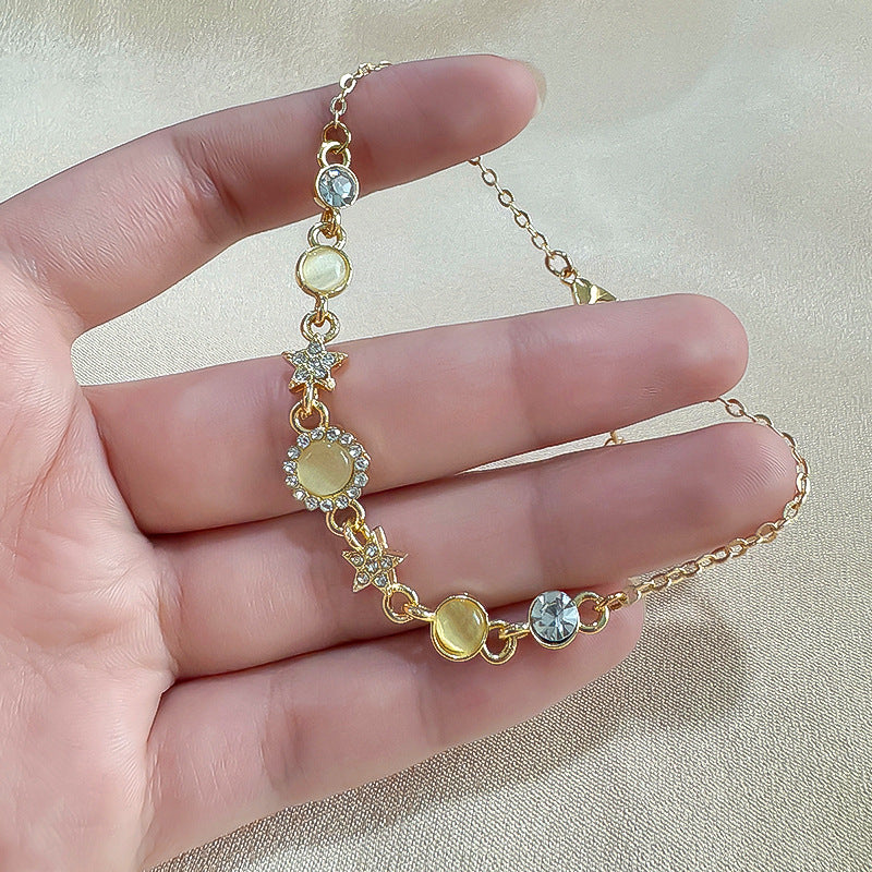 Women's Korean Style Fashion Opal Light Luxury High Sense Summer Temperamental Bracelet
