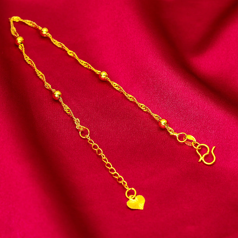 Women's Placer Gold Lucky Beads Water Ripple Bag Bead Live Broadcast Bracelet