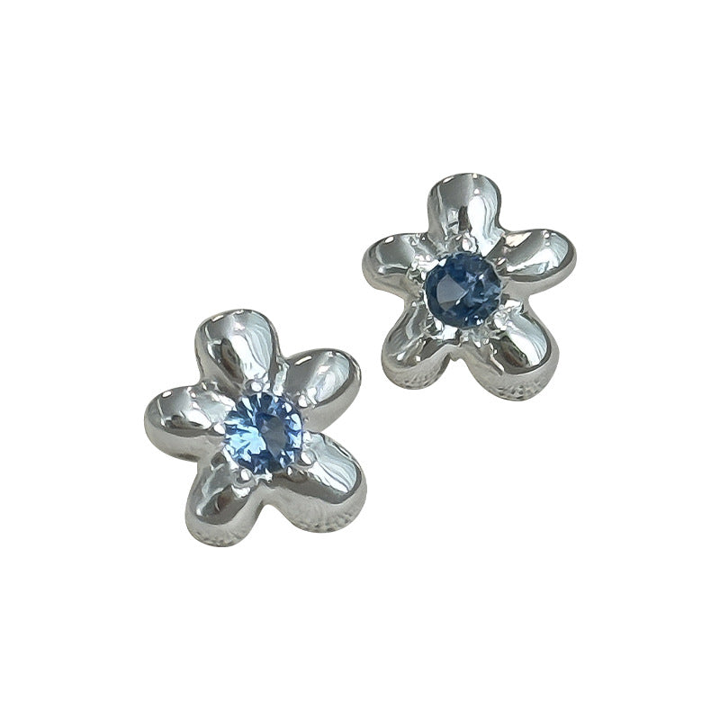 Design Sier Flower Female Elegant Girlfriends Earrings