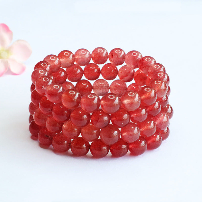 Natural Strawberry Crystal Colored Gems Live Bracelets