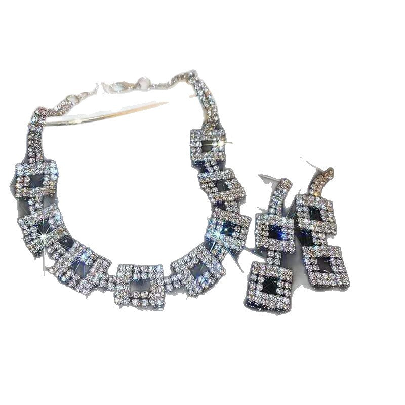 Kit Zircon Wings Water Drop Wedding Dinner Party Formal Jewelry Set