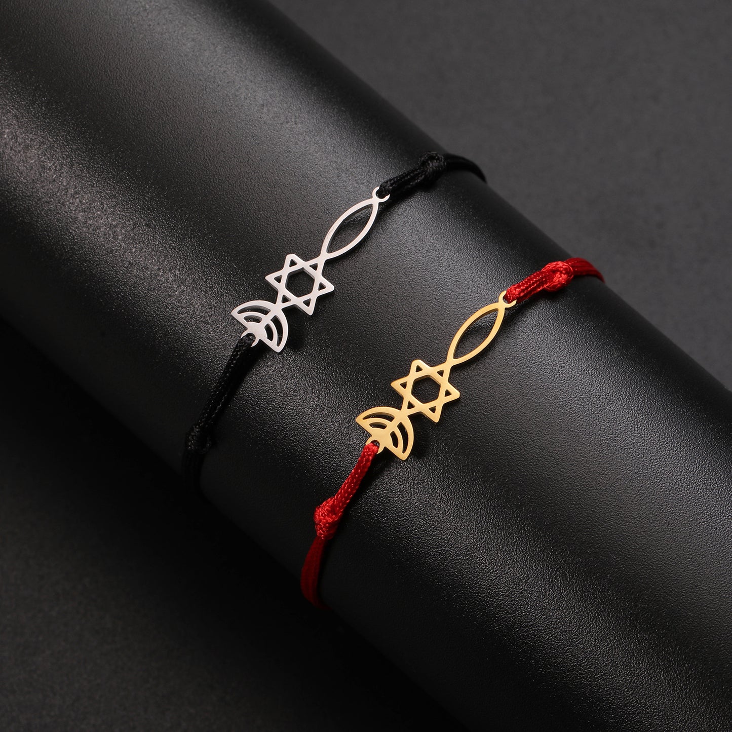 Titanium Steel Hollow Six-pointed Star Fish Bracelets