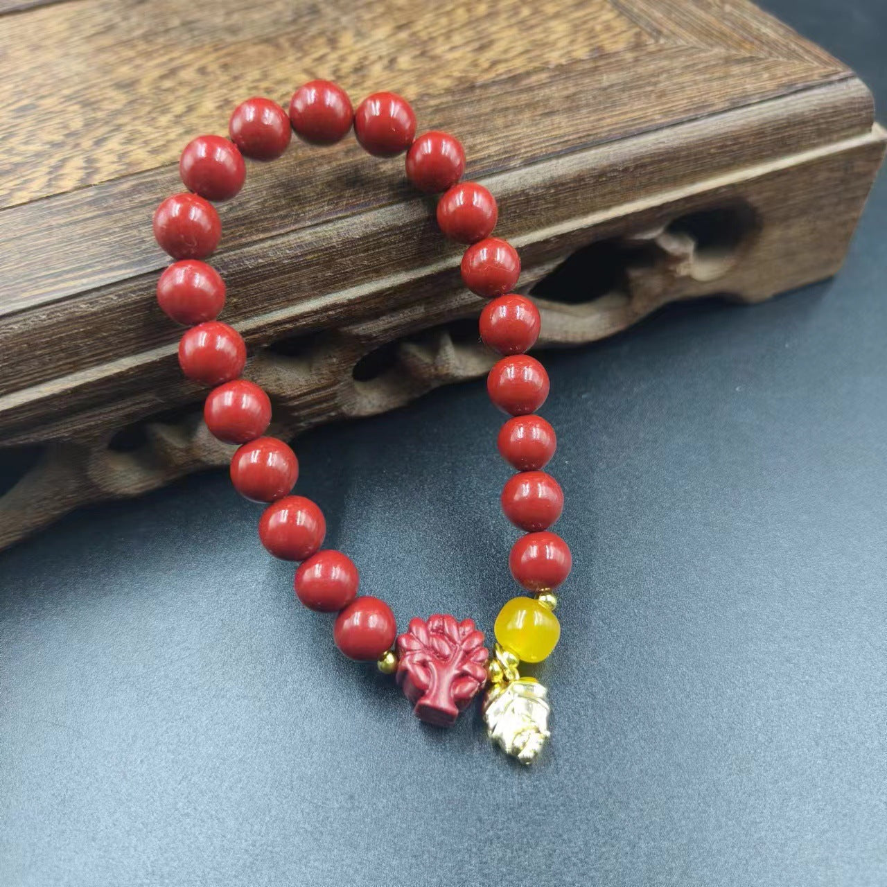 Women's & Men's Cinnabar Purple Gold Sand Single Circle Simple Buddha Beads Light Bracelet