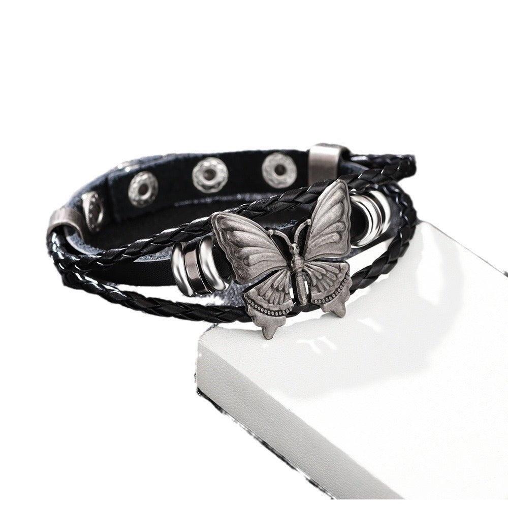 Vintage Butterfly Element Design Dark Wind Bracelet
