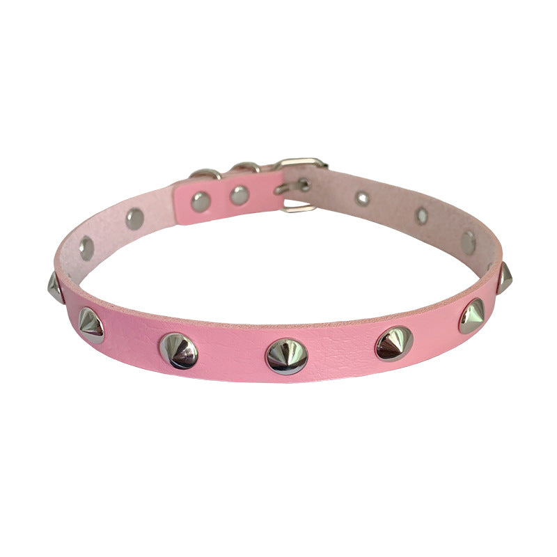 Women's Drum Spike Gothic Personality Dark Style Leather Collar