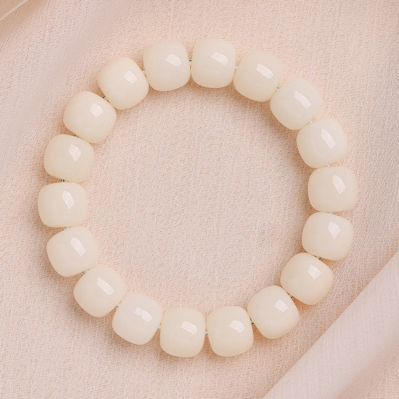 Men's Bodhi Pliable Temperament Skin Root Gradient Old Barrel Buddha Beads Bracelet