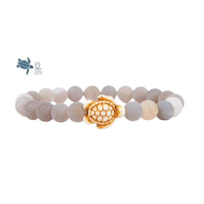 Turtle Turquoise Volcanic Rock White Beads Bracelets