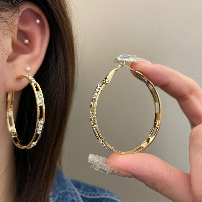 Personality Big Hoop Female Sier Personalized Eardrops Fashion Classy Rings