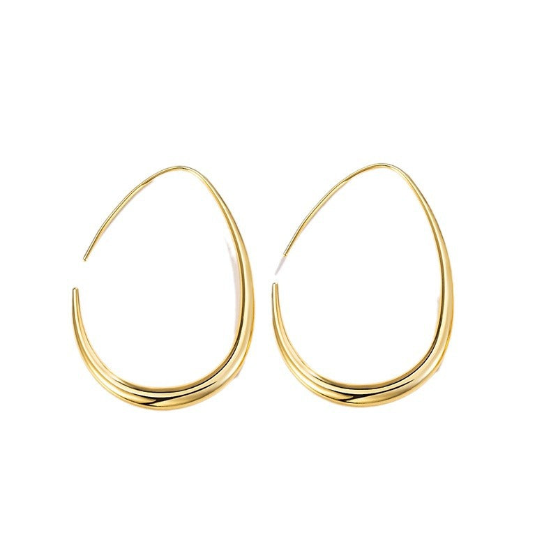 Women's Drop-shaped Round Simple Exquisite Exaggerated Elegant French Style Cold Ear Hook