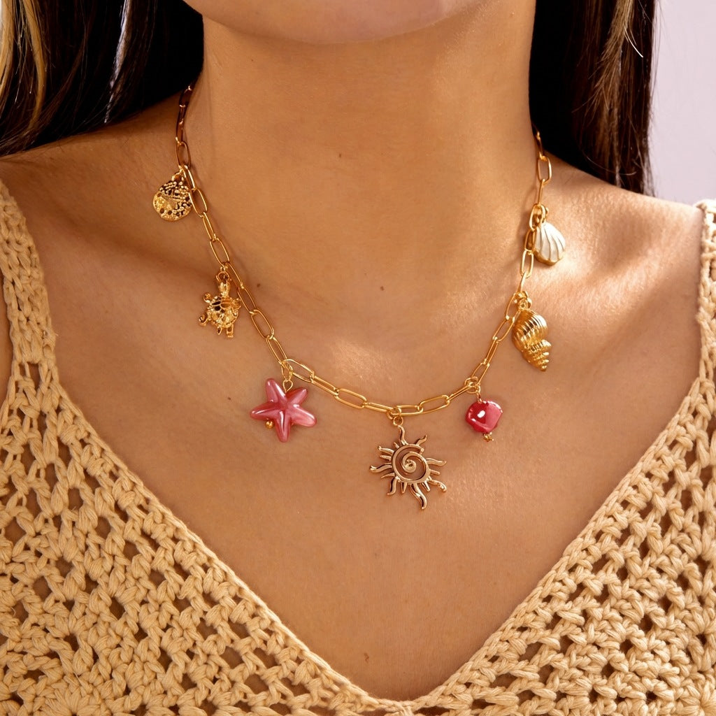 Women's Beach Vacation Style Wooden Bead Light Luxury Necklace