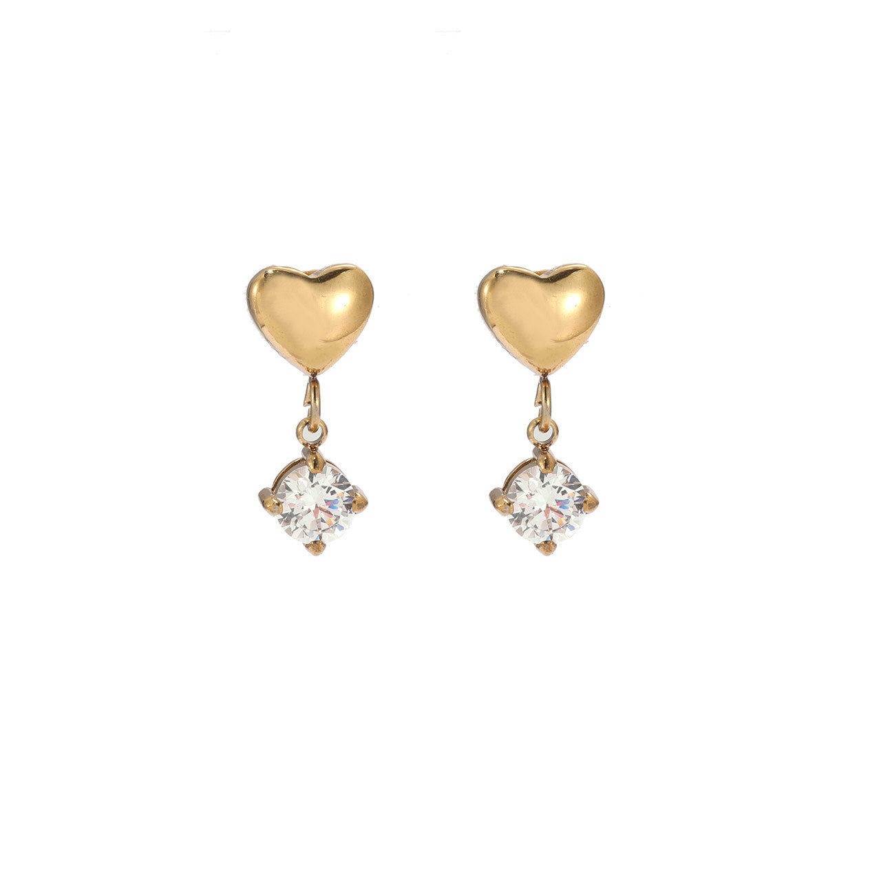 Fashion Heart-shaped Short Fringed Zircon Female Niche High Earrings