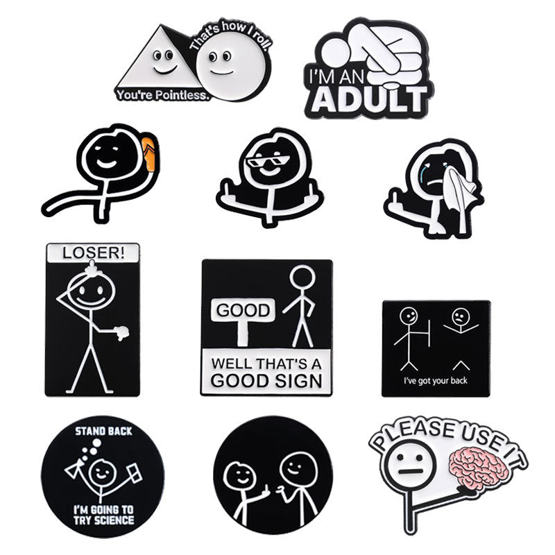 Series Combination Creative English Role Play Brooches