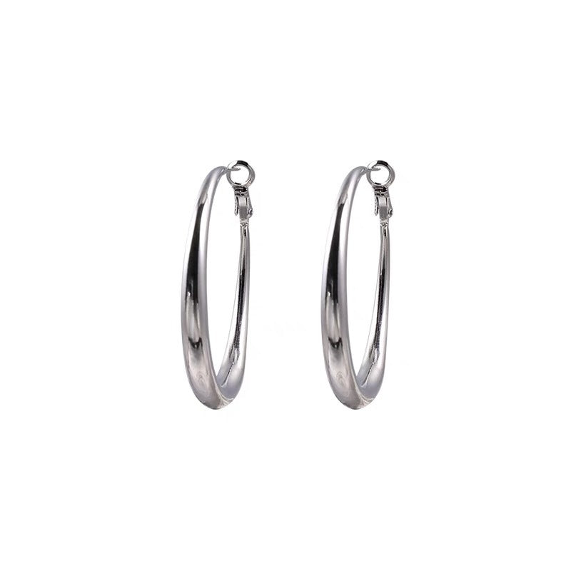 Women's High-grade Elegant Circle Eardrop Exaggerated Simple Eardrops Cold Style Slim Earrings