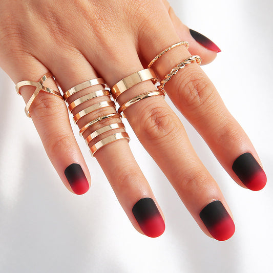 Cross Popular Set Personalized Index Finger Knuckle Exaggerated Assembled Rings