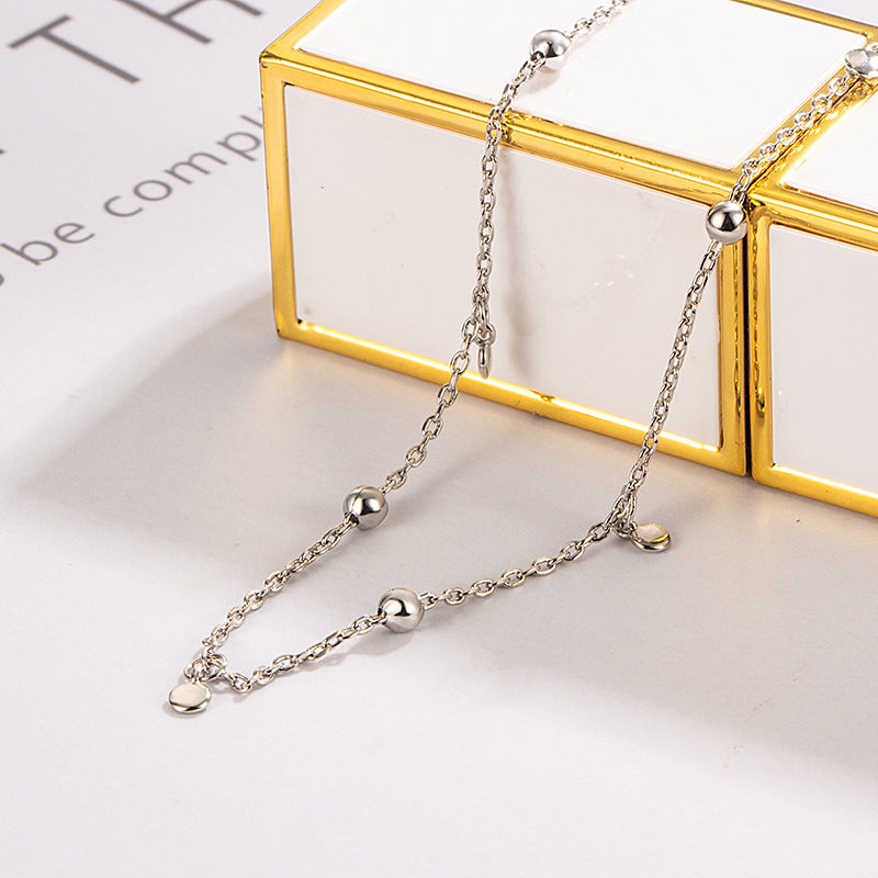 Wafer Round Beads Female Tassel Design Necklaces