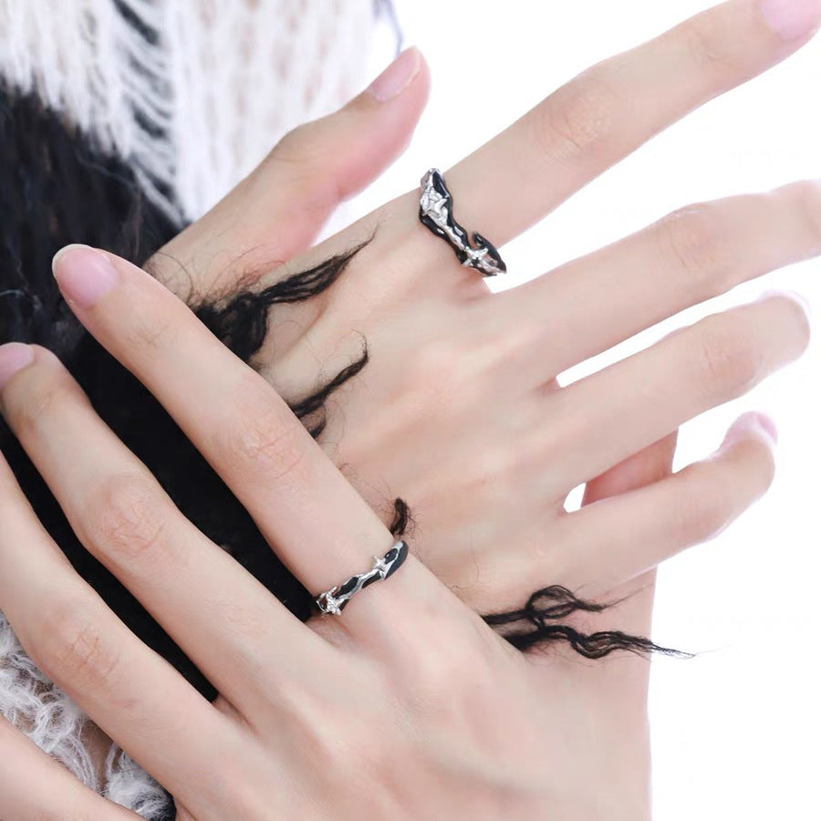 Night Series Black Niche High Sense Rings