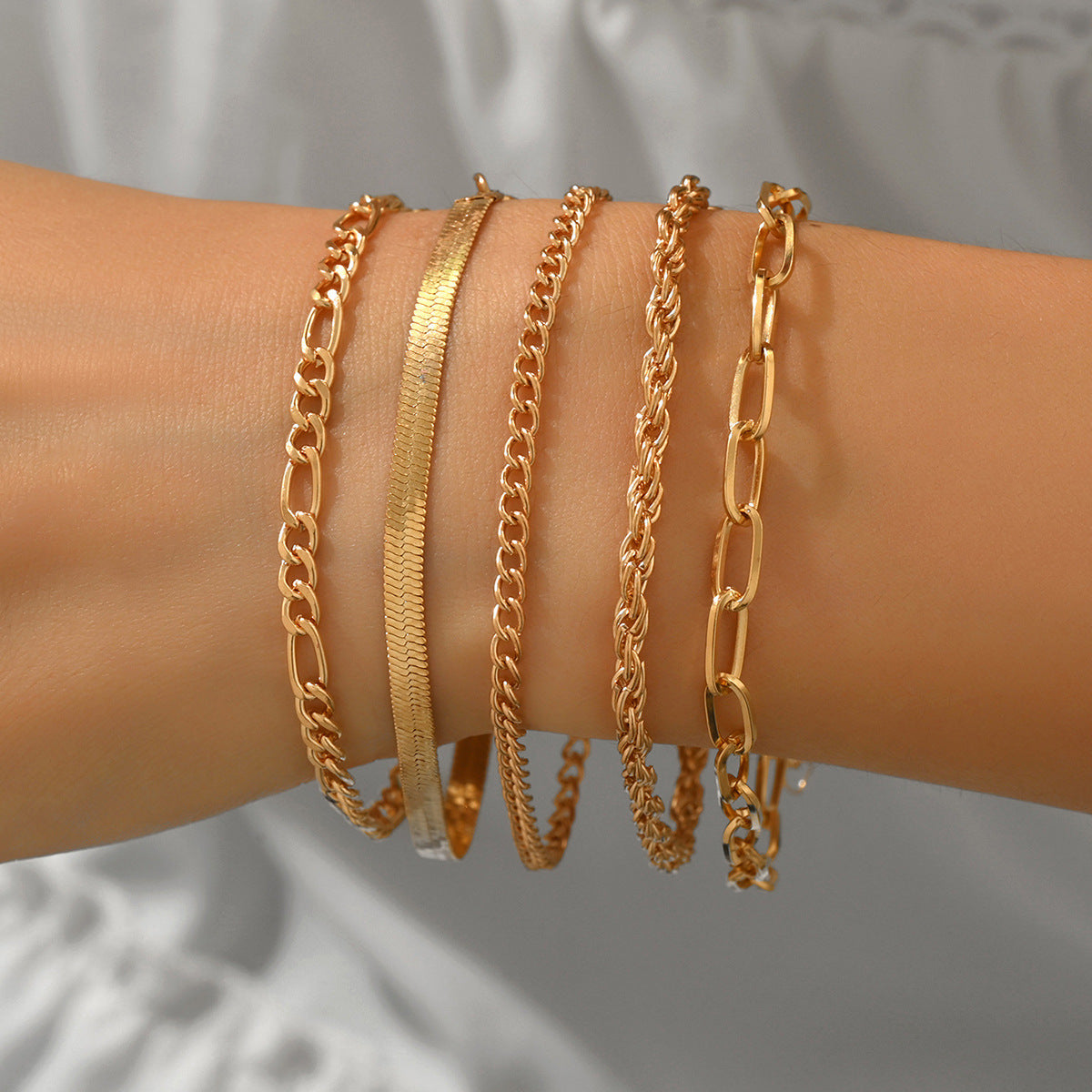 Punk Flat Snake Bones Chain Vintage Bracelet