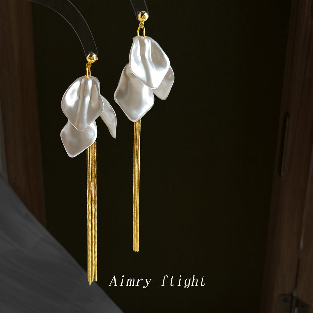 Women's Fashionable High-grade Long Tassel Handmade Fresh Temperament Sweet Niche Personality Earrings