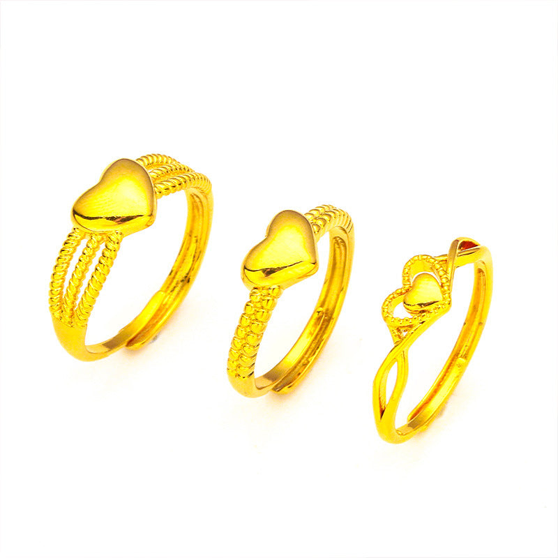 Women's Vietnam Placer Gold Open Alluvial Jewelry Rings