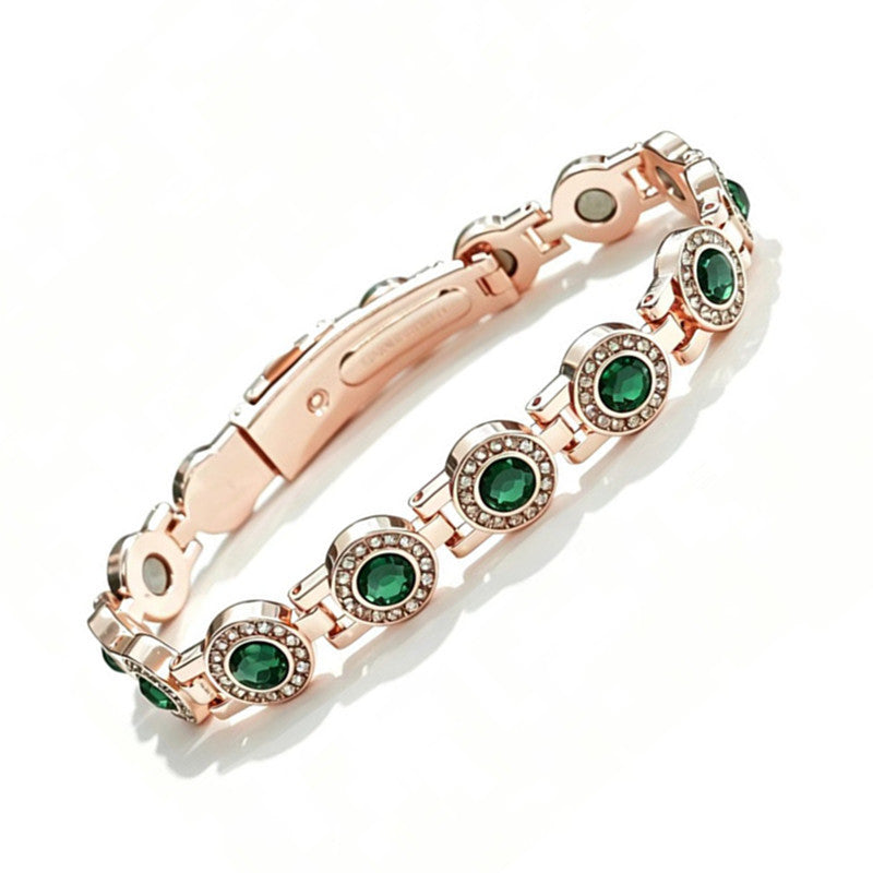 Women's & Men's Bronze Magnet Striped Fashion Full Series Bracelet
