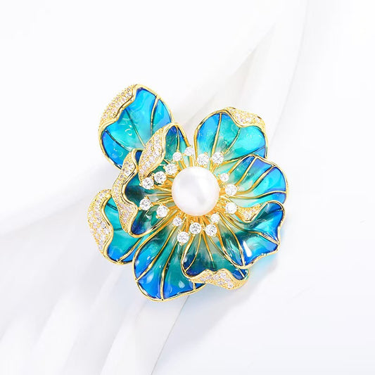Women's Chinese Style Peony Brooch High-grade Enamel Brooches