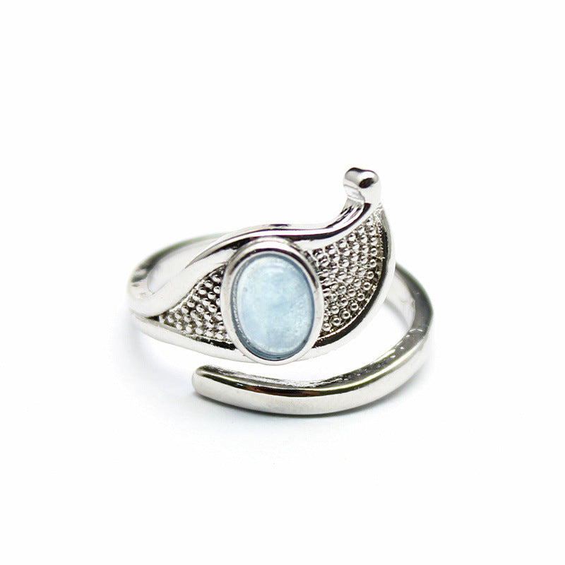 Eye Of Sea Gold Lucky Blue Treasure Ring