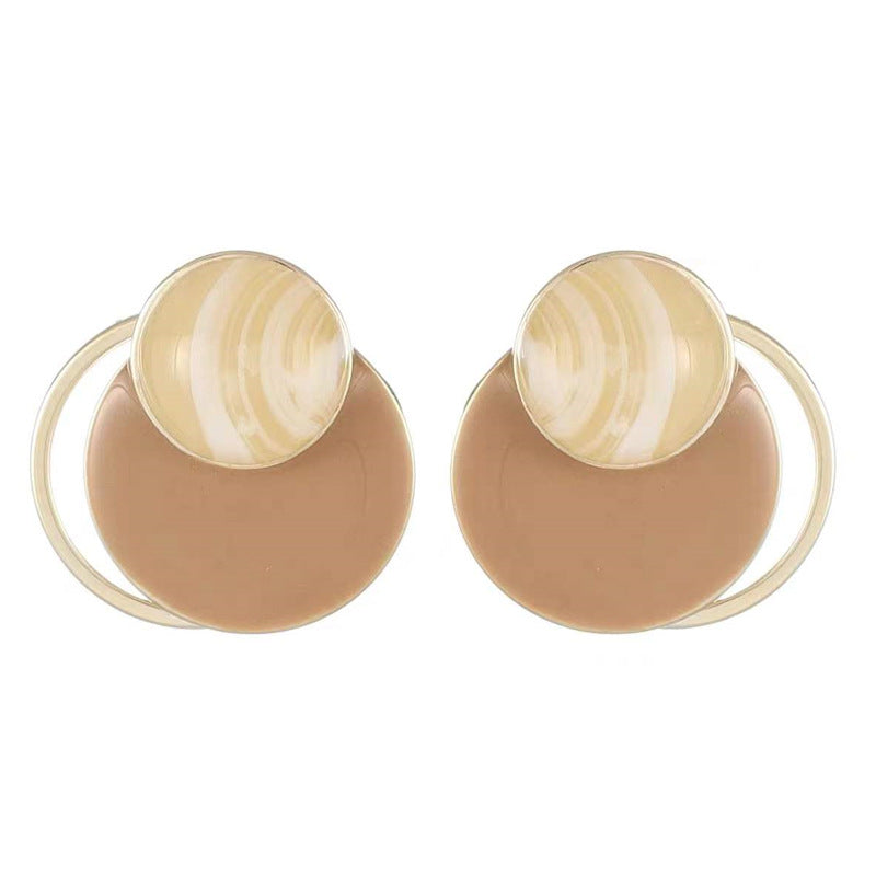 Women's Needle Gentle Retro Style Amber Pattern For Personality Wild Earrings