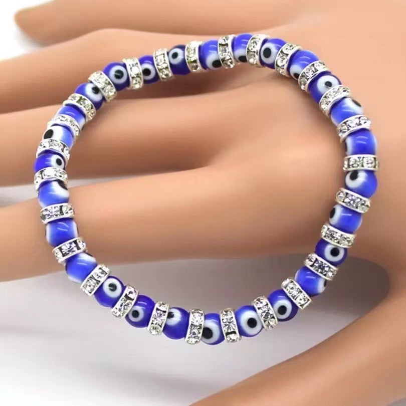 Women's Glass Bead Alloy Devil's Eye Beaded Bracelet