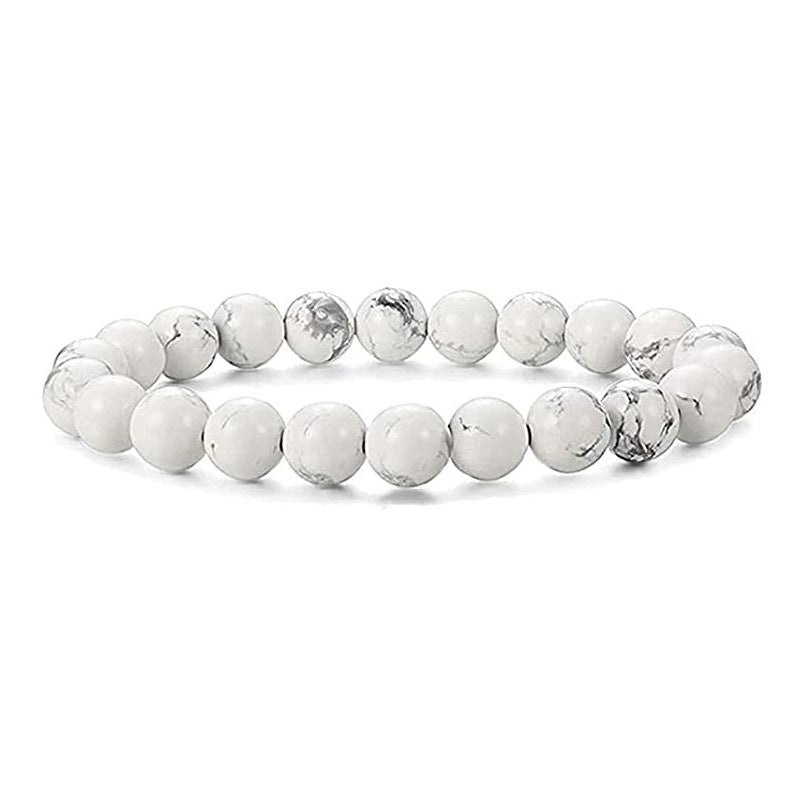 White-barked Pine Volcanic Stone Handmade Beaded Bracelet