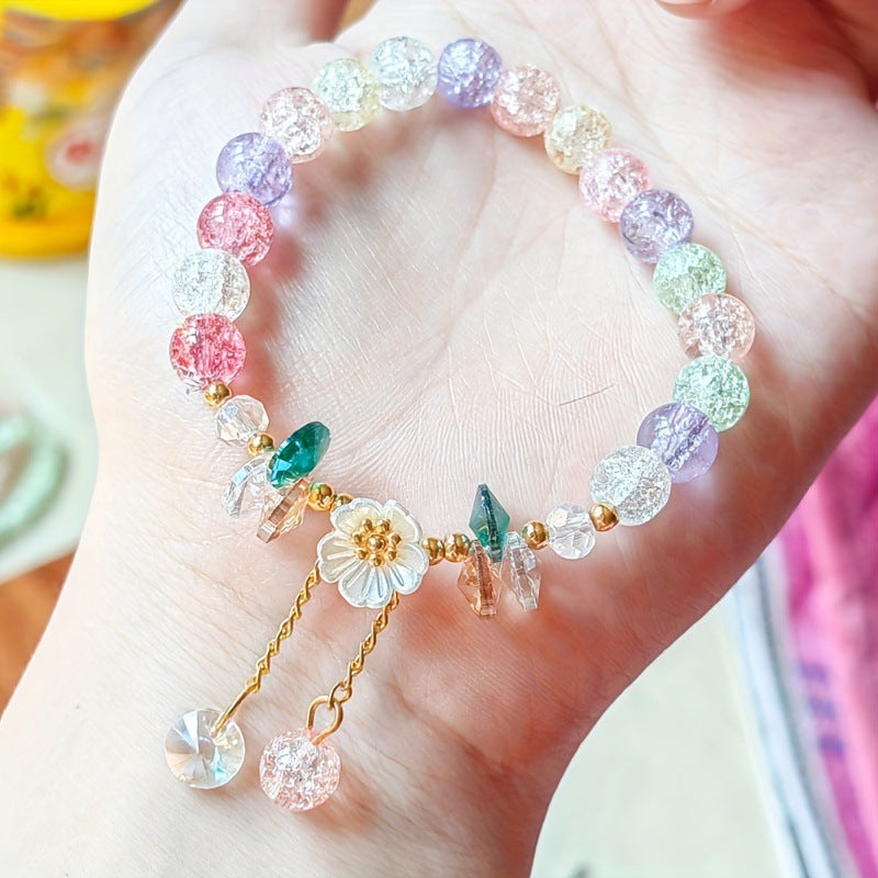 Creative Flower Beaded Fresh Colorful University Bracelet