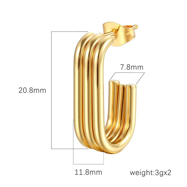 Women's Fashion Oval Stainless Steel Simple Light Luxury Rings