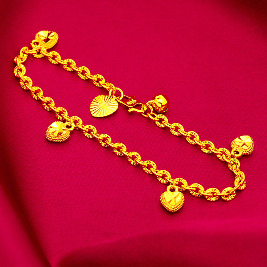 Casual Pretty Vietnam Placer Gold Heart Bracelets