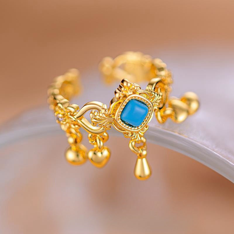 Gold Lucky Four-leaf Clover Opening Adjustable Rings