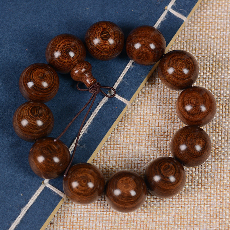 Golden Sandalwood Beads Ebony Wooden Bead Bracelet