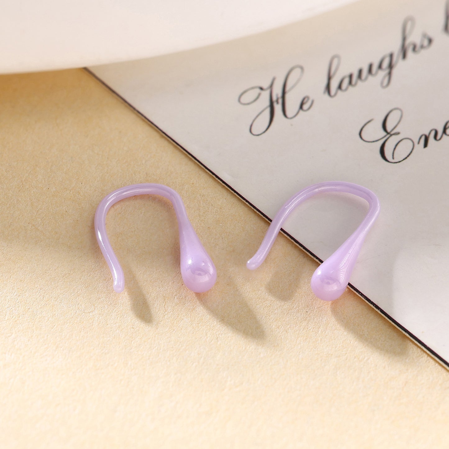 U-shaped Pure Simple Colorful Ceramic Niche Ear Hook