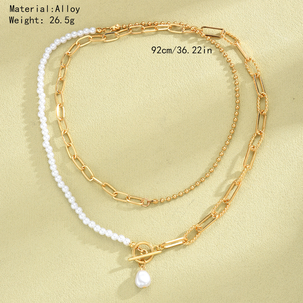 Stitching Simple Female Creative Elegant Round Beads Chain Necklace