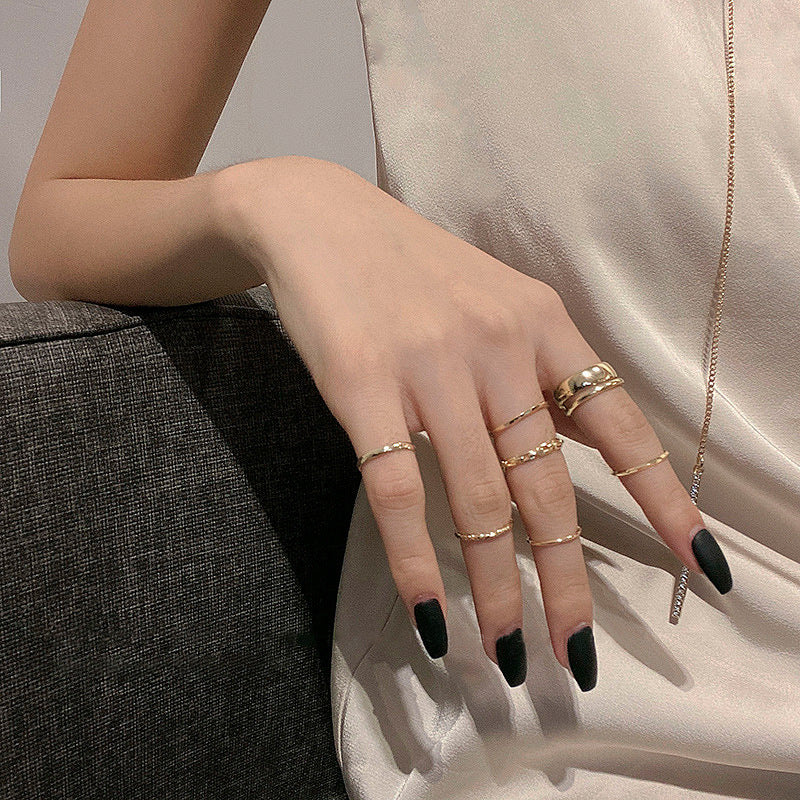 Korean Style Simple Set Minority Indifference Rings