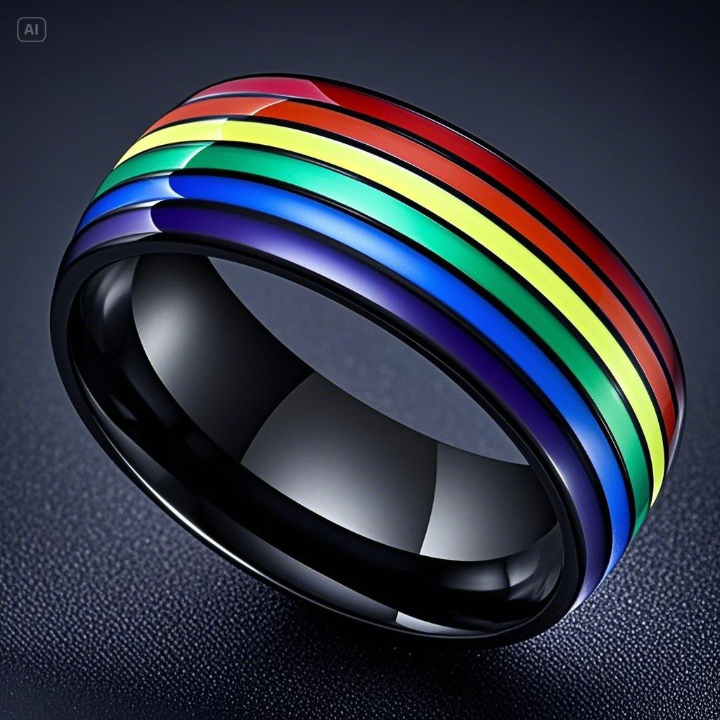 Steel Niche High-grade Light Luxury Stainless Rainbow Ring