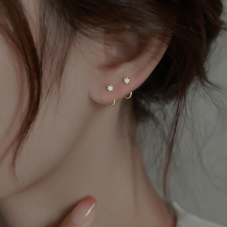 Women's Sier Fashionable Ear Hook Simple Graceful Earrings