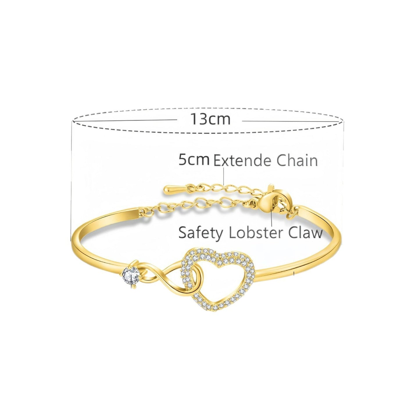 Women's Symbol Stainless Steel Hollow Loving Heart Bracelets