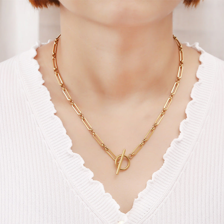 Fashion Waterproof Hard-wearing Metal Stainless Steel Handmade Chain Jewelry Set