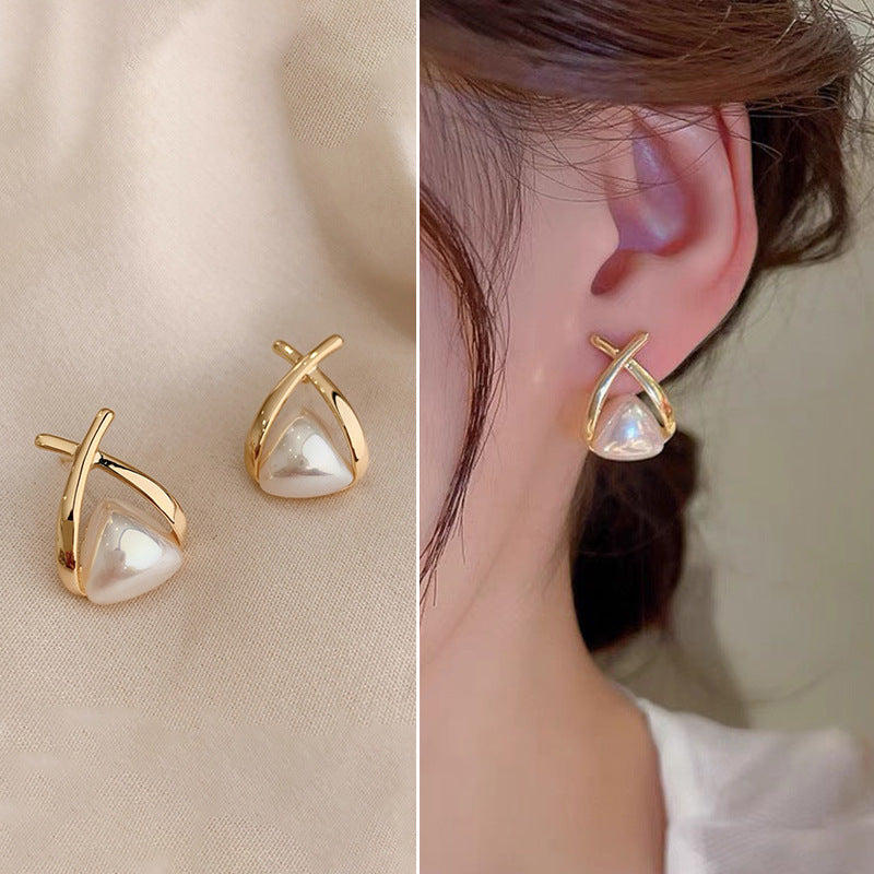 Women's Sier Needle Korean Simple Niche Temperament Earrings