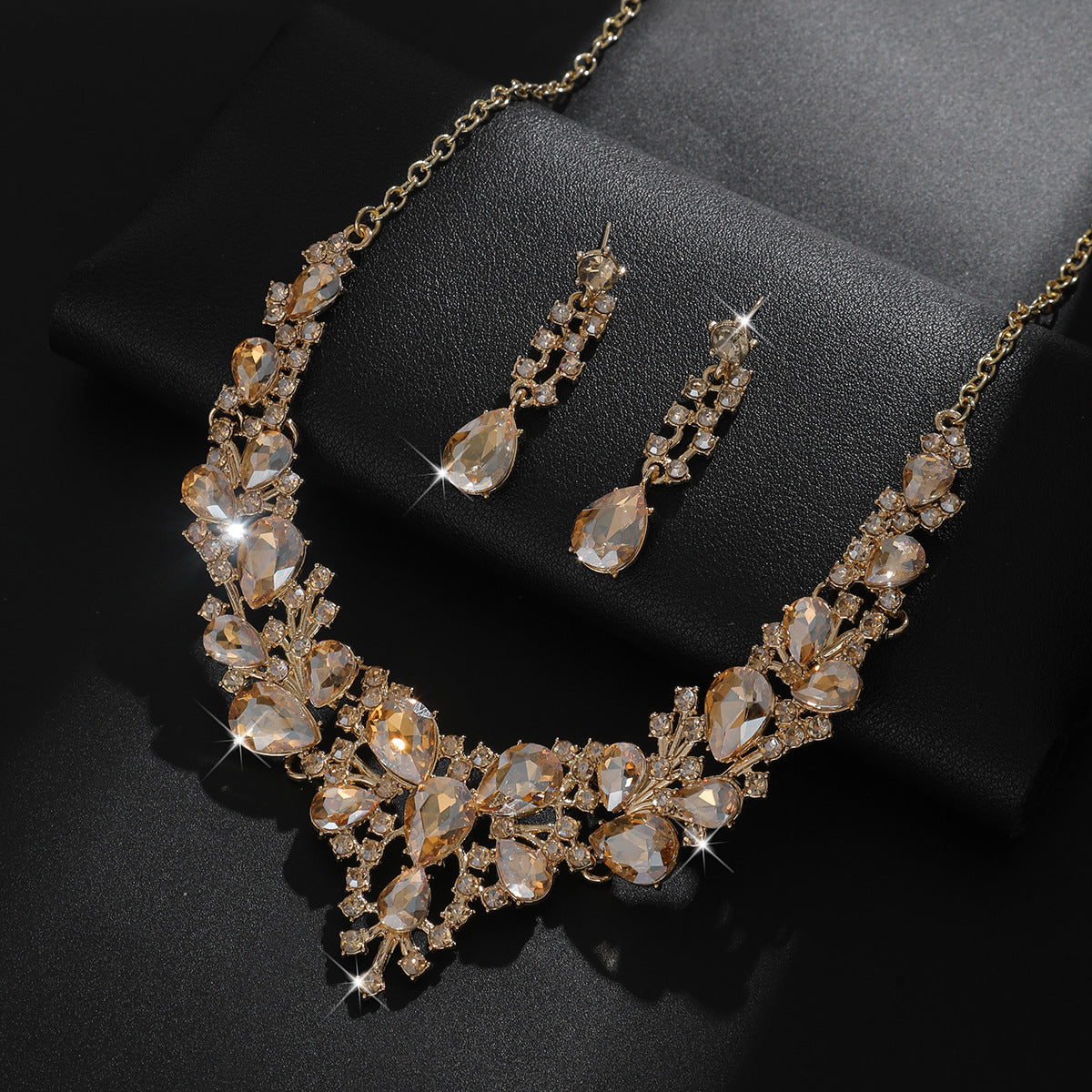 Women's Bridal Crystal Two-piece Wedding Dress Jewelry Set