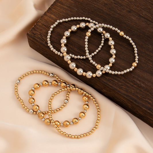 French Beaded Love Simple Imitation Pearl Bracelets